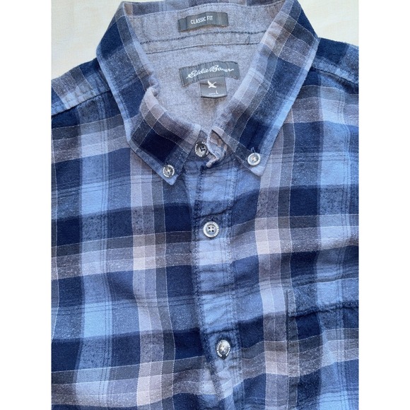 Eddie Bauer Shirt Mens Large Plaid Flannel Classic Fit Button Down Casual - Picture 5 of 5